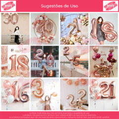 Kit Balão Metalizado Rose Gold Número 25 com 75 cm na internet