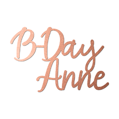 Topo de Bolo Personalizado "B-Day Anne" Rose Gold - comprar online