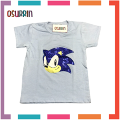 Remera SONIC con aplique LUCES LED