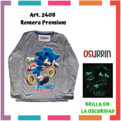 Remera SONIC que BRILLA en la oscuridad 100% algodón peinado premium - comprar online