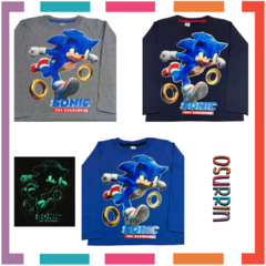 Remera SONIC que BRILLA en la oscuridad 100% algodón peinado premium - OSURRIN