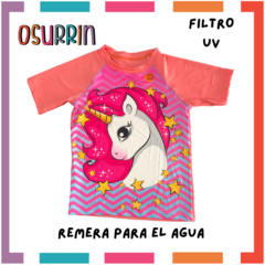 Remera Agua Lycra Anticloro Filtro Uv Unicornio