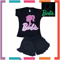 Pijama Verano Barbie Remera Estampa Glow Brilla en la oscuridad + Short ALGODÓN PEINADO PREMIUM - OSURRIN