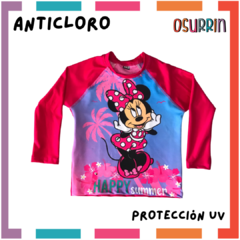 Remera Agua Lycra Anticloro Filtro Uv Minnie