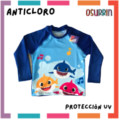 Remera Agua Lycra Anticloro Filtro Uv Baby Shark - OSURRIN