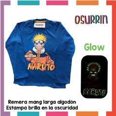 Remera ML GLOW que BRILLA en la oscuridad 100% algodón peinado premium NARUTO en internet