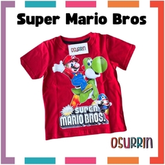 Remera MARIO con estampa GLOW 100% algodón peinado premium. Brilla en la oscuridad. en internet