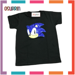 Remera SONIC con aplique LUCES LED - tienda online