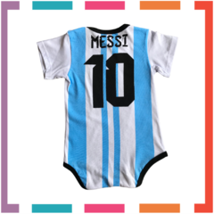 Body MUNDIAL Argentina Messi 10 Algodón Premium + Bandana Babero Tricapa en internet