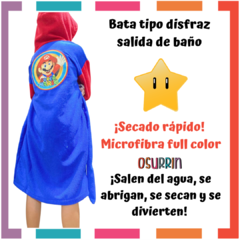 Bata Salida de Baño SUPER MARIO BROS Toalla Toallon Tipo Disfraz