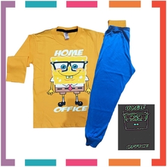 Pijama BOB ESPONJA estampa GLOW Algodón peinado premium BRILLA en la oscuridad en internet