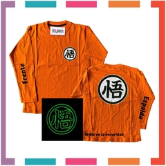 Remera DRAGON BALL KANJI KAME GLOW que BRILLA en la oscuridad 100% algodón peinado premium