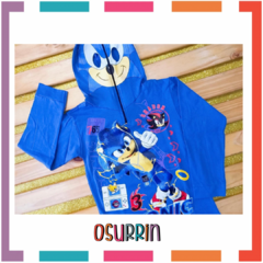 Remera de algodón con máscara y estampa de SONIC. T4 al 14. - OSURRIN