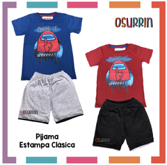 Pijama Verano AMONG US Remera + Short estampa CLÁSICA algodón peinado premium - comprar online
