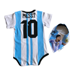 Body MUNDIAL Argentina Messi 10 Algodón Premium + Bandana Babero Tricapa