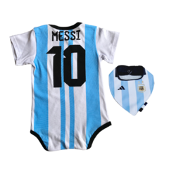 Body MUNDIAL Argentina Messi 10 Algodón Premium + Bandana Babero Tricapa - comprar online