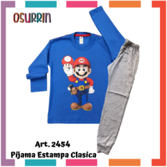 Pijama MARIO BROSS 100% algodón peinado premium. T4 al 14. - tienda online