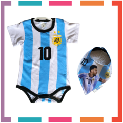 Body MUNDIAL Argentina Messi 10 Algodón Premium + Bandana Babero Tricapa - comprar online