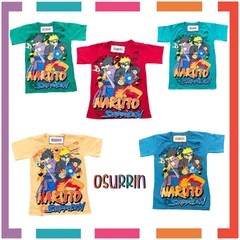 Remera algodón manga corta estampa clásica NARUTO de personajes - comprar online