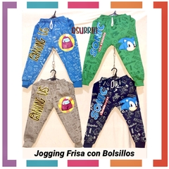 Jogging Pantalón Frisa con bolsillos estampa personajes. T4 al 14. - tienda online