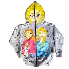 ¡PROMO! Campera FROZEN - ELSA doble frisa capucha con máscara y bolsillos. T4 al 12. - OSURRIN