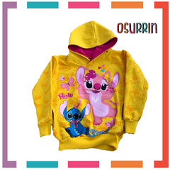 Buzo estampa de UNICORNIO - MINNIE - AMONG US - STITCH - LOL Con Capucha. T4 AL 14. - OSURRIN