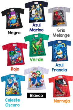 Remera algodón manga corta estampa clásica SUPER MARIO de personajes en internet