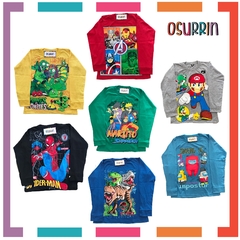 Remera algodón manga larga estampa clásica de personajes: Hombre Araña / Spiderman - comprar online