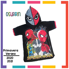 Imagen de Remera de algodón con máscara HOMBRE ARAÑA y estampa de Personajes. T4 al 14.