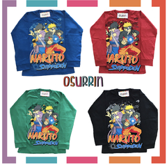 Remera algodón manga larga estampa clásica de personajes: Naruto