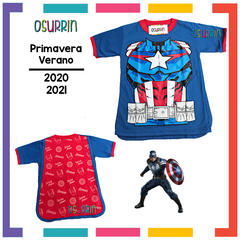 Imagen de Remeras de algodón con CAPA estampa SUPER HEROES. T4 al 12