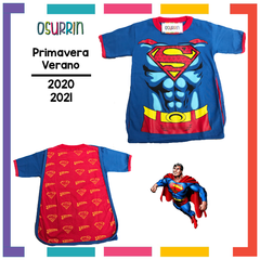 Remeras de algodón SUPERMAN con CAPA estampa PERSONAJES. T4 al 12 en internet