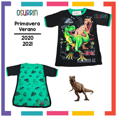 Remeras de algodón DINOSAURIO con CAPA estampa PERSONAJES. T4 al 12 - comprar online