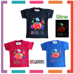 Remera AMONG US SHHH GLOW que BRILLA en la oscuridad 100% algodón peinado premium - comprar online