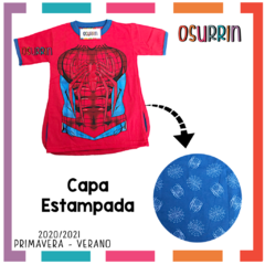 Remeras de algodón HOMBRE ARAÑA con CAPA estampa. T4 al 12 - tienda online