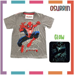 Remera HOMBRE ARAÑA que BRILLA en la oscuridad 100% algodón peinado premium - comprar online