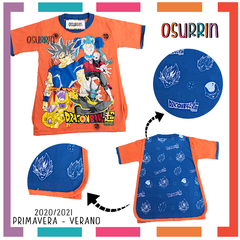 Remeras de algodón con CAPA estampa SUPER HEROES. T4 al 12 - OSURRIN