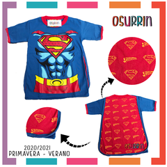 Remeras de algodón con CAPA estampa SUPER HEROES. T4 al 12 - tienda online