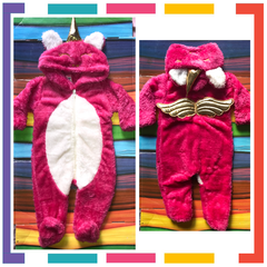 Enterito KIGURUMI Unicornio con cara bordada + cuerno + alas. Con cierre. - tienda online