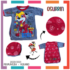 Remeras de algodón con CAPA estampa Patrulla Canina - Paw Patrol - Chase - Marshall en internet