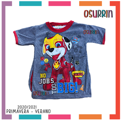 Remeras de algodón con CAPA estampa Patrulla Canina - Paw Patrol - Chase - Marshall - OSURRIN