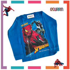 Remera algodón manga larga estampa clásica de personajes: Hombre Araña / Spiderman - OSURRIN