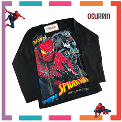 Remera algodón manga larga estampa clásica de personajes: Hombre Araña / Spiderman - tienda online