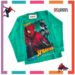 Remera algodón manga larga estampa clásica de personajes: Hombre Araña / Spiderman - comprar online