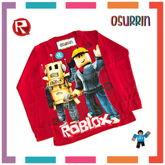 Remera algodón manga larga estampa clásica de personajes: Roblox - tienda online