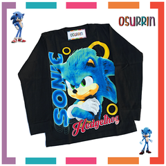 Remera algodón manga larga estampa clásica de personajes: Sonic en internet