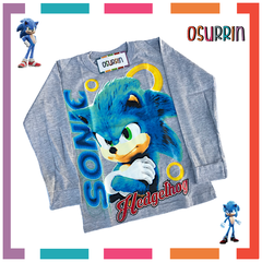 Remera algodón manga larga estampa clásica de personajes: Sonic - OSURRIN