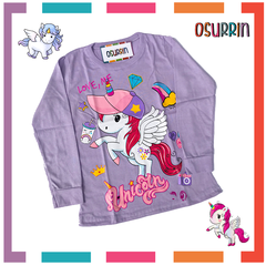 Remera algodón manga larga estampa clásica de personajes: Unicornio - comprar online
