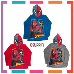 Remera de algodón con máscara y estampa de HOMBRE ARAÑA - SPIDERMAN. T4 al 14. - comprar online