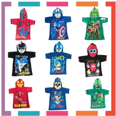 Remera de algodón con máscara CAPITAN AMERICA y estampa de Personajes. T4 al 14. - tienda online